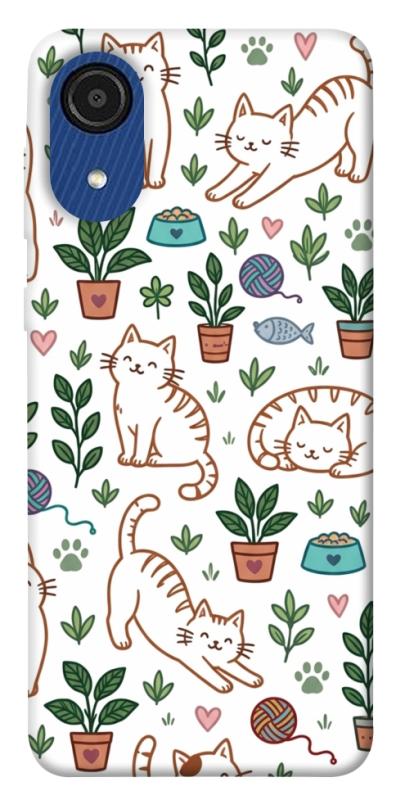 Чехол itsPrint Cats pattern для Samsung Galaxy A03 Core, паттерн, купить оптом с доставкой