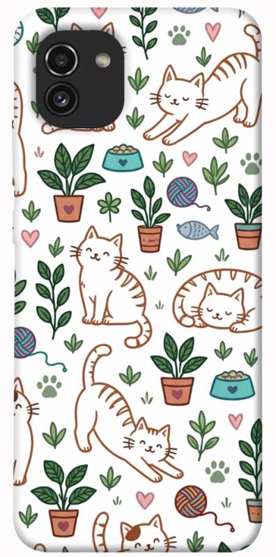 Чохол itsPrint Cats pattern для Samsung Galaxy A03, паттерн, купити оптом з доставкою