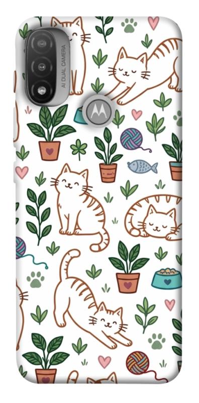 Чехол itsPrint Cats pattern для Motorola Moto E20, паттерн, купить оптом с доставкой