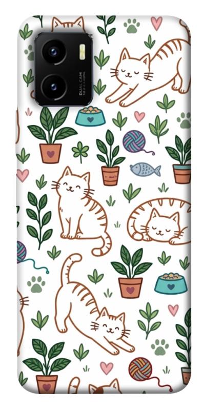 Чехол itsPrint Cats pattern для Vivo Y15s, паттерн, купить оптом с доставкой
