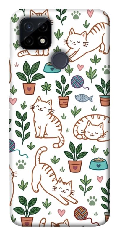 Чехол itsPrint Cats pattern для Realme C12, паттерн, купить оптом с доставкой