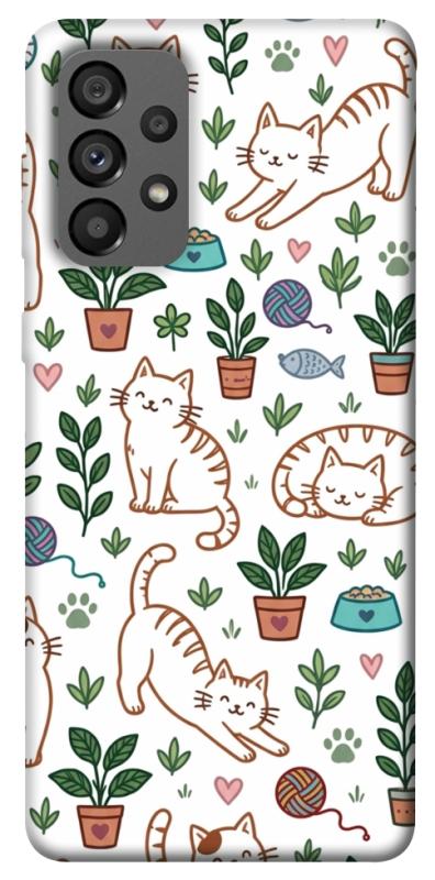 Чехол itsPrint Cats pattern для Samsung Galaxy A73 5G, паттерн, купить оптом с доставкой