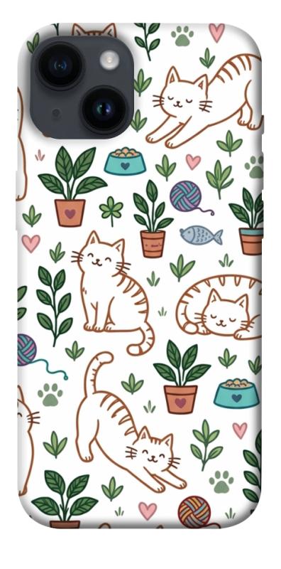 Чехол itsPrint Cats pattern для Apple iPhone 14 (6.1"), паттерн, купить оптом с доставкой