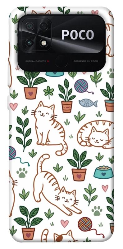 Чехол itsPrint Cats pattern для Xiaomi Poco C40, паттерн, купить оптом с доставкой