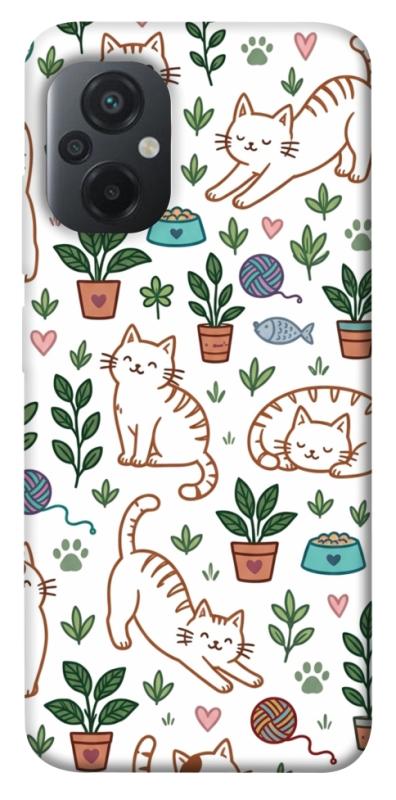 Чехол itsPrint Cats pattern для Xiaomi Poco M5, паттерн, купить оптом с доставкой