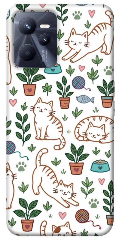 Чехол itsPrint Cats pattern для Realme C35, паттерн, купить оптом с доставкой