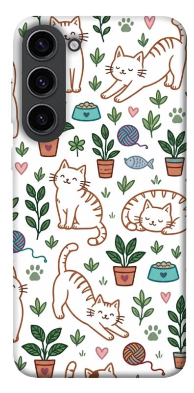 Чехол itsPrint Cats pattern для Samsung Galaxy S23, паттерн, купить оптом с доставкой