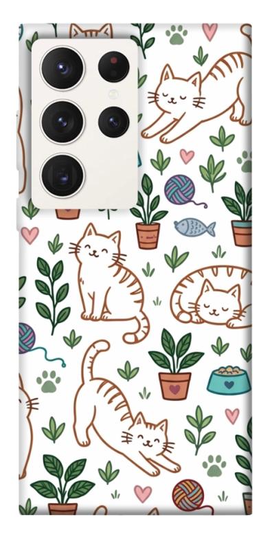 Чехол itsPrint Cats pattern для Samsung Galaxy S23 Ultra, паттерн, купить оптом с доставкой