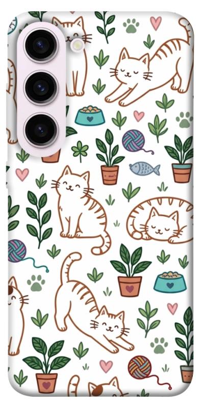 Чехол itsPrint Cats pattern для Samsung Galaxy S23+, паттерн, купить оптом с доставкой