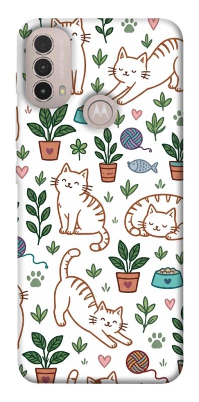 Чехол itsPrint Cats pattern для Motorola Moto E40, паттерн, купить оптом с доставкой