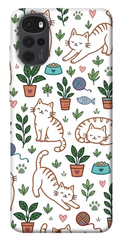 Чехол itsPrint Cats pattern для Motorola Moto G22, паттерн, купить оптом с доставкой