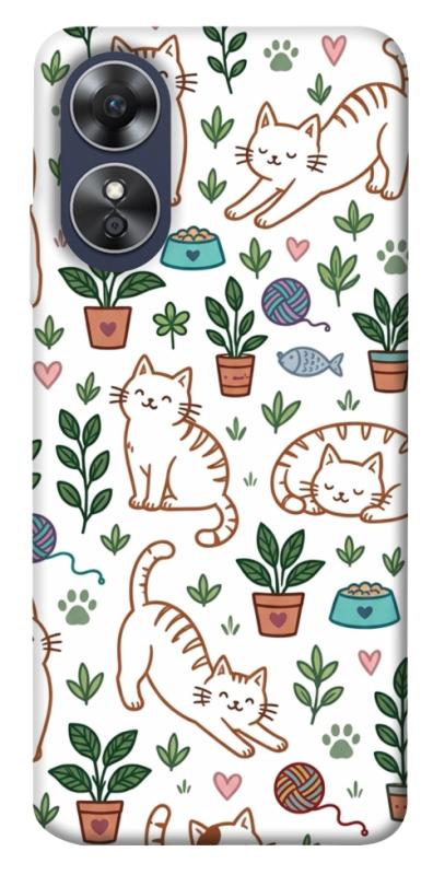 Чехол itsPrint Cats pattern для Oppo A17, паттерн, купить оптом с доставкой