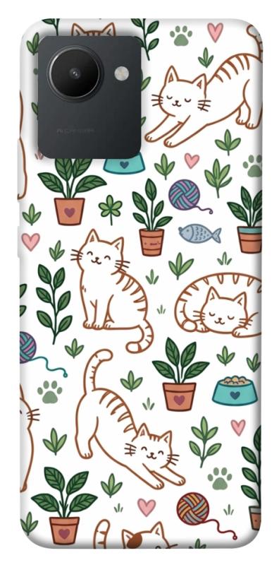 Чехол itsPrint Cats pattern для Realme C30s, паттерн, купить оптом с доставкой