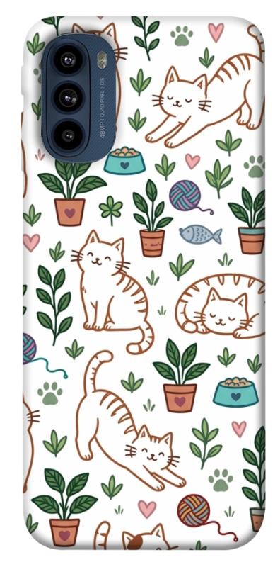 Чехол itsPrint Cats pattern для Motorola Moto G41, паттерн, купить оптом с доставкой