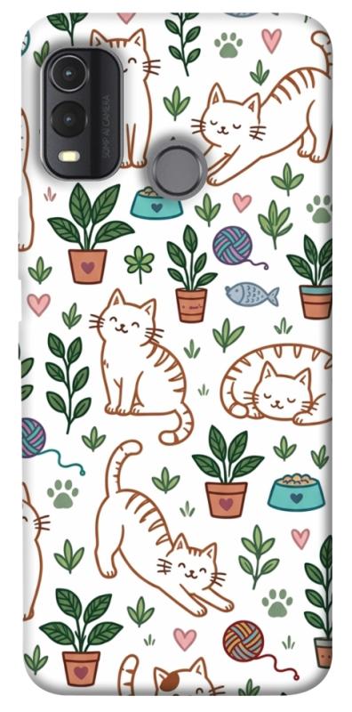 Чехол itsPrint Cats pattern для Nokia G11 Plus, паттерн, купить оптом с доставкой
