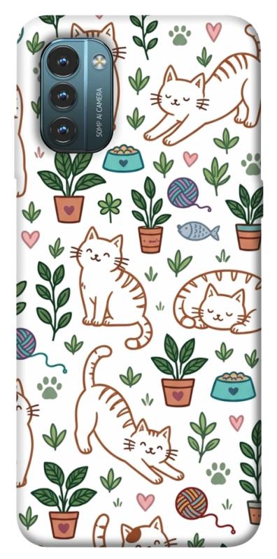 Чехол itsPrint Cats pattern для Nokia G21, паттерн, купить оптом с доставкой
