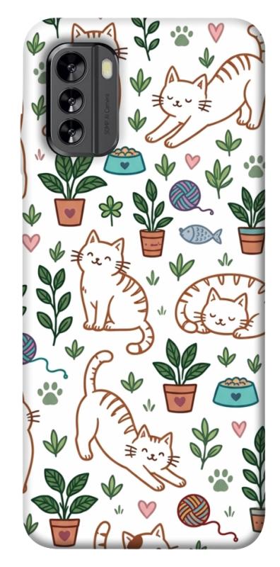 Чехол itsPrint Cats pattern для Nokia G60, паттерн, купить оптом с доставкой
