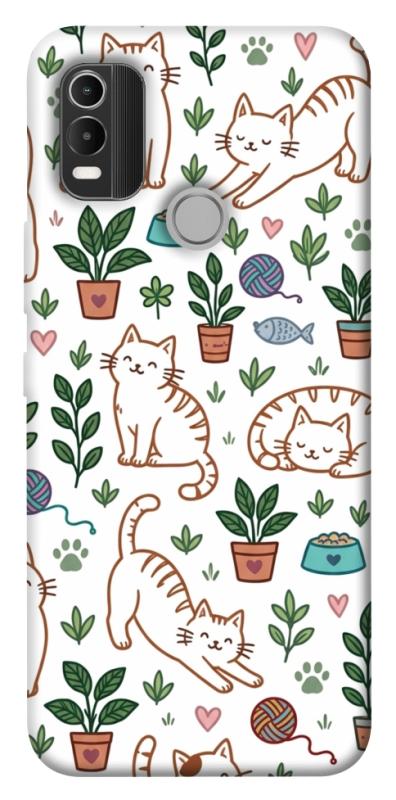 Чехол itsPrint Cats pattern для Nokia C21 Plus, паттерн, купить оптом с доставкой