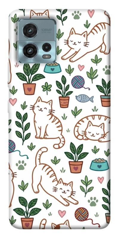 Чехол itsPrint Cats pattern для Motorola Moto G72, паттерн, купить оптом с доставкой
