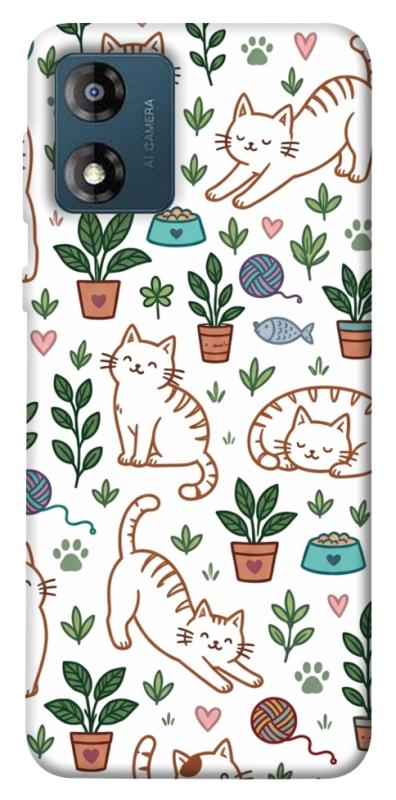 Чохол itsPrint Cats pattern для Motorola Moto E13, паттерн, купити оптом з доставкою
