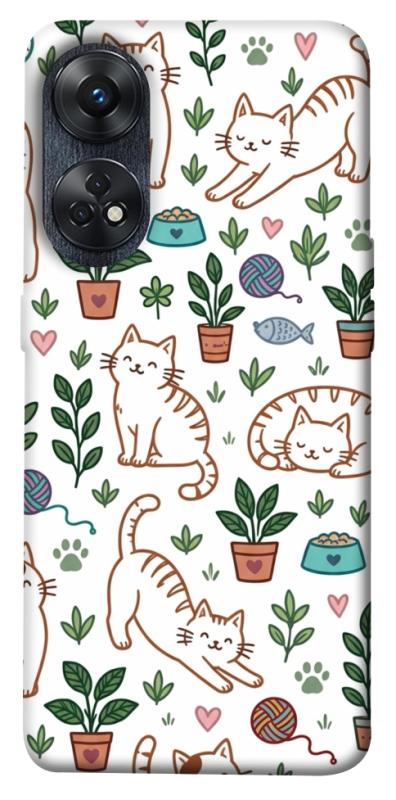 Чехол itsPrint Cats pattern для Oppo Reno 8 T 4G, паттерн, купить оптом с доставкой