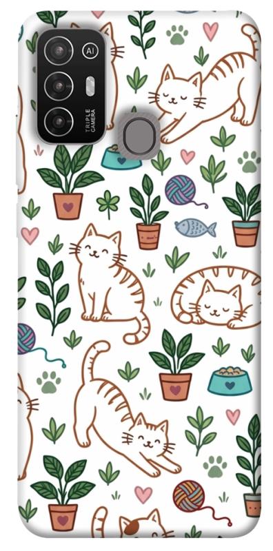 Чехол itsPrint Cats pattern для ZTE Blade A52, паттерн, купить оптом с доставкой