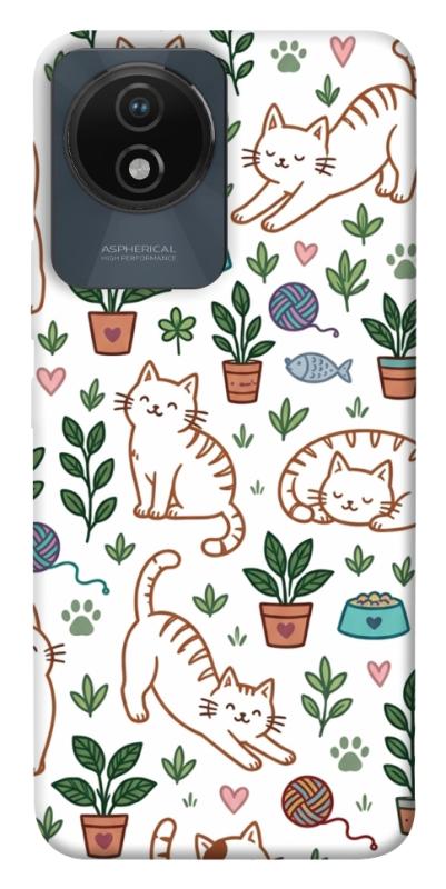 Чехол itsPrint Cats pattern для Vivo Y02, паттерн, купить оптом с доставкой