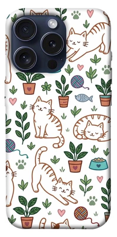 Чехол itsPrint Cats pattern для Apple iPhone 15 Pro (6.1"), паттерн, купить оптом с доставкой