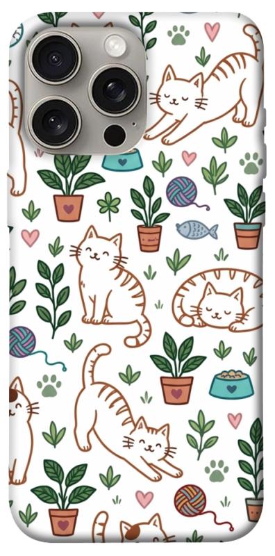 Чехол itsPrint Cats pattern для Apple iPhone 15 Pro Max (6.7"), паттерн, купить оптом с доставкой