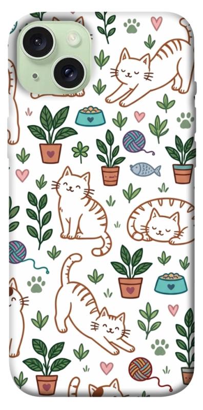 Чехол itsPrint Cats pattern для Apple iPhone 15 Plus (6.7"), паттерн, купить оптом с доставкой