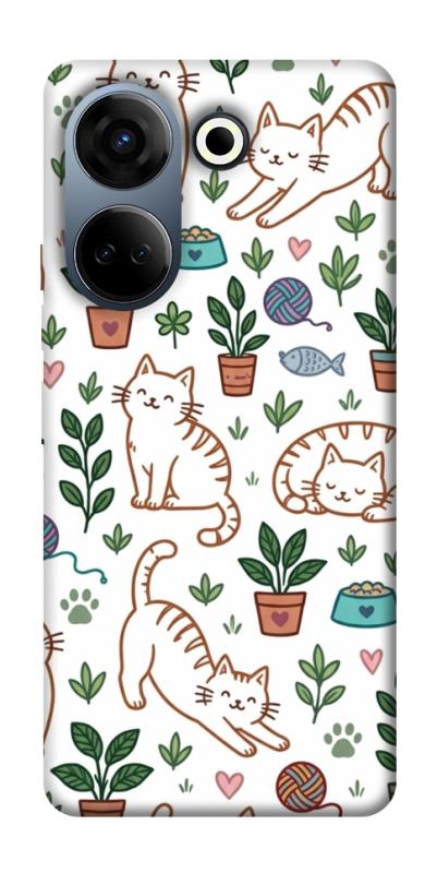 Чехол itsPrint Cats pattern для TECNO Camon 20 Pro (CK7n), паттерн, купить оптом с доставкой