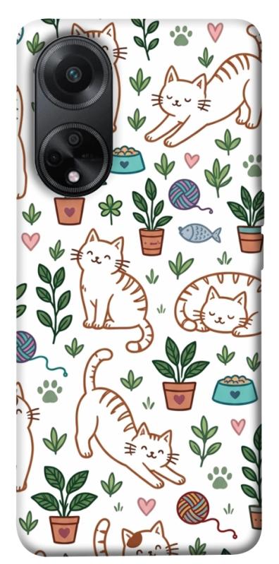 Чехол itsPrint Cats pattern для Oppo A98, паттерн, купить оптом с доставкой