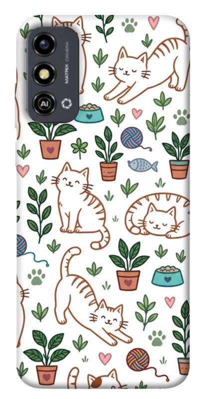 Чехол itsPrint Cats pattern для ZTE Blade A53, паттерн, купить оптом с доставкой