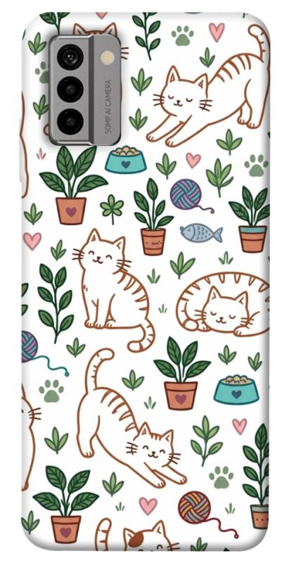Чехол itsPrint Cats pattern для Nokia G22, паттерн, купить оптом с доставкой