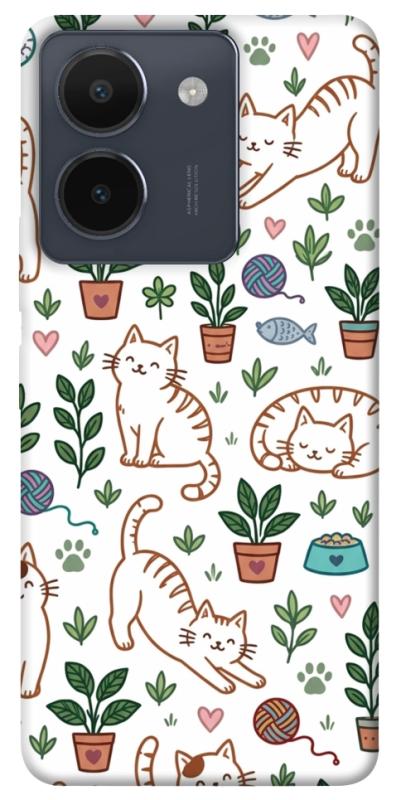 Чохол itsPrint Cats pattern для Vivo Y36, паттерн, купити оптом з доставкою