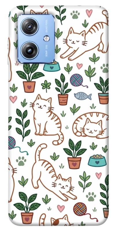 Чехол itsPrint Cats pattern для Motorola Moto G84, паттерн, купить оптом с доставкой