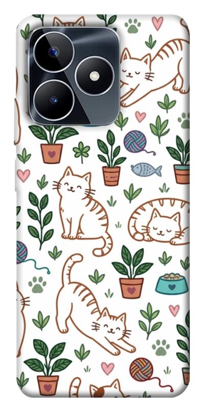 Чехол itsPrint Cats pattern для Realme C53, паттерн, купить оптом с доставкой