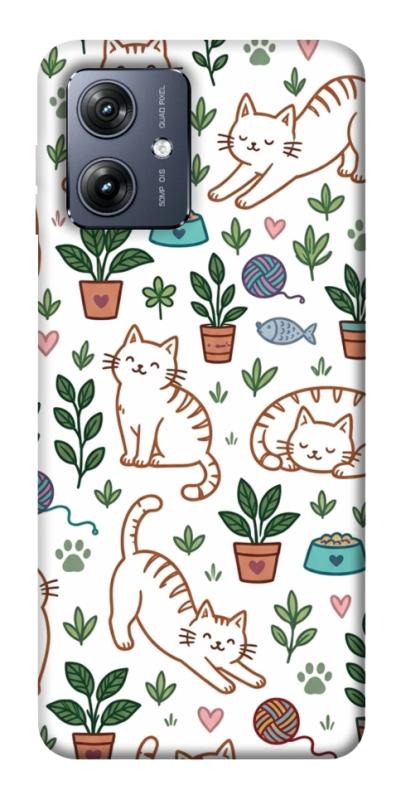 Чехол itsPrint Cats pattern для Motorola Moto G54, паттерн, купить оптом с доставкой