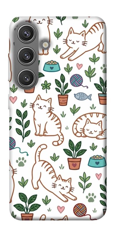 Чехол itsPrint Cats pattern для Samsung Galaxy S24, паттерн, купить оптом с доставкой