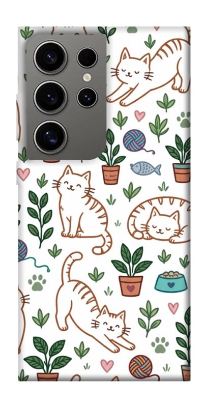 Чехол itsPrint Cats pattern для Samsung Galaxy S24 Ultra, паттерн, купить оптом с доставкой
