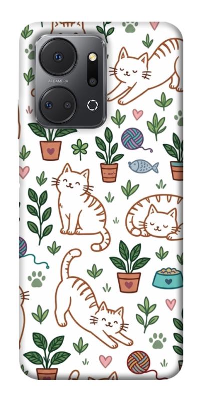 Чехол itsPrint Cats pattern для Huawei Honor X7a, паттерн, купить оптом с доставкой