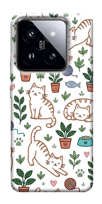 Чехол itsPrint Cats pattern для Xiaomi 14 Pro, паттерн, купить оптом с доставкой