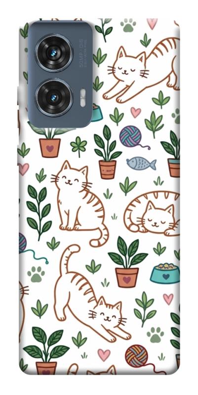 Чохол itsPrint Cats pattern для Motorola Edge 50 Fusion, паттерн, купити оптом з доставкою