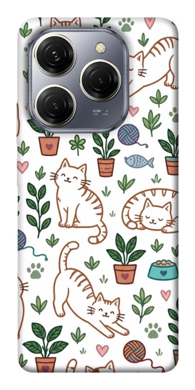 Чохол itsPrint Cats pattern для TECNO Spark 20 Pro, паттерн, купити оптом з доставкою