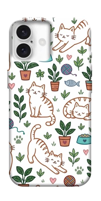 Чехол itsPrint Cats pattern для Apple iPhone 16 Plus (6.7"), паттерн, купить оптом с доставкой