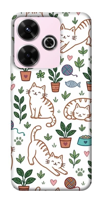 Чехол itsPrint Cats pattern для Xiaomi Redmi 13 4G / Poco M6 4G, паттерн, купить оптом с доставкой