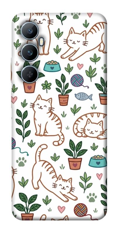 Чехол itsPrint Cats pattern для Realme C65 4G, паттерн, купить оптом с доставкой