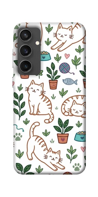 Чохол itsPrint Cats pattern для Samsung Galaxy S24 FE, паттерн, купити оптом з доставкою