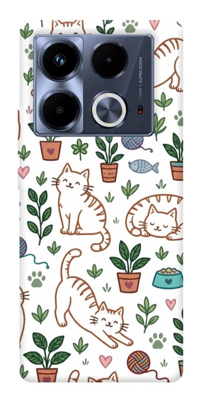 Чехол itsPrint Cats pattern для Infinix Note 40 4G, паттерн, купить оптом с доставкой