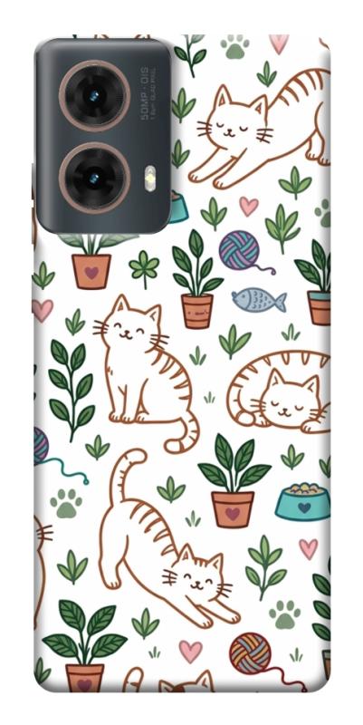 Чехол itsPrint Cats pattern для Motorola Moto G85, паттерн, купить оптом с доставкой
